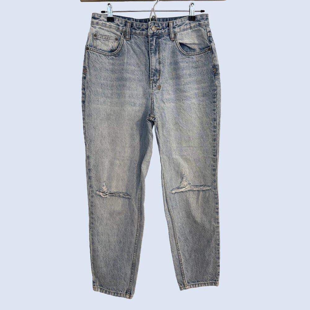 Ksubi Playback Karma High Rise Jeans, Light Vintage Wash, Distressed Knees